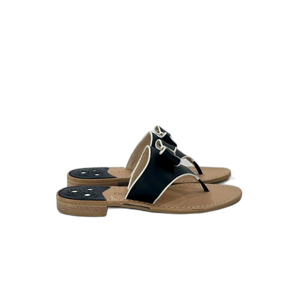 Jack Rogers Thong Sandals Women’s Size 7.5 Color Navy Blue White Giselle Bow - Picture 4 of 10